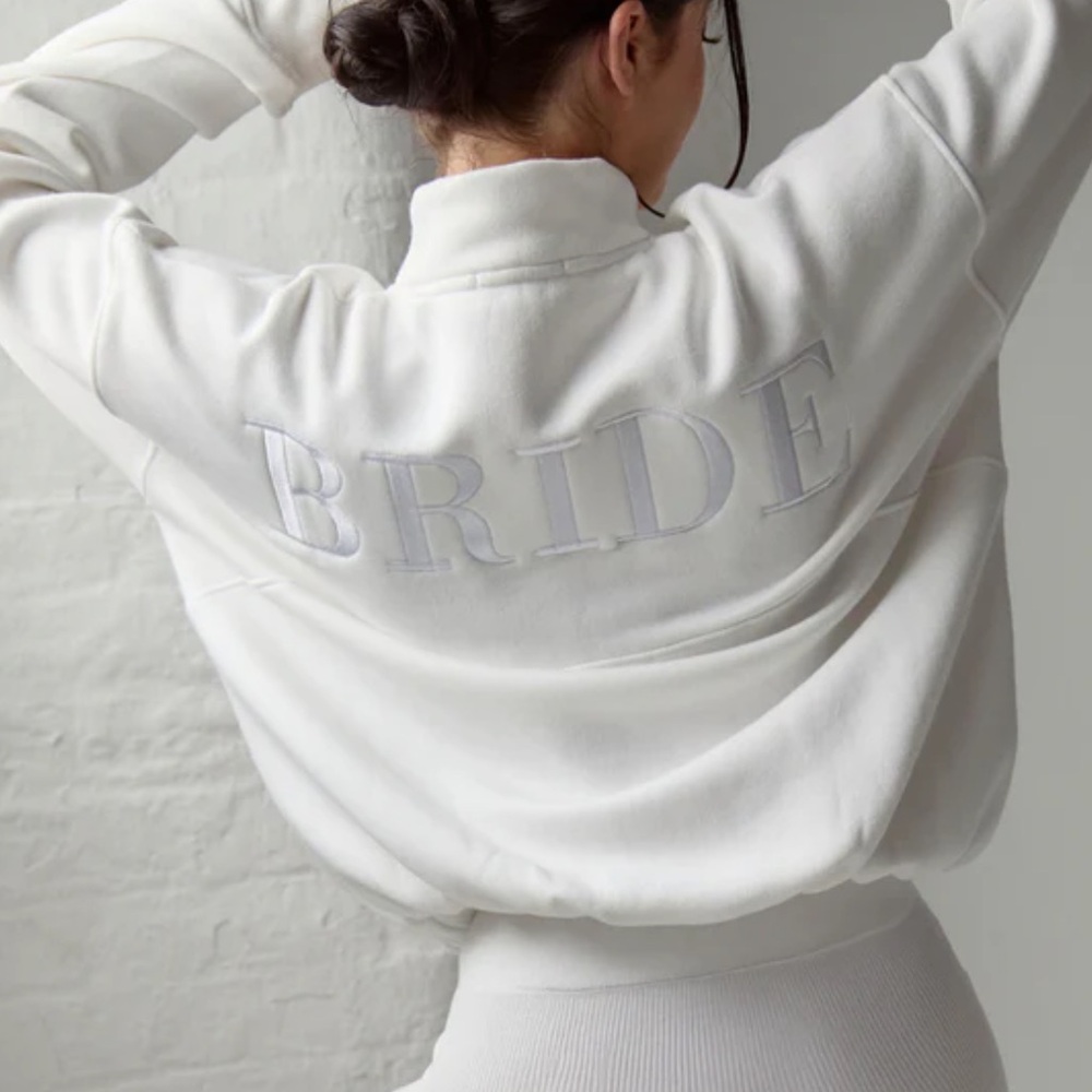 Six Stories Bride Statement Quarter Zip Sweatshirt